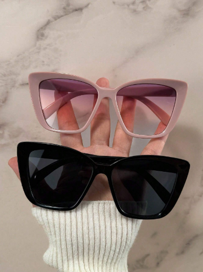 2 pièces de lunettes de soleil pour femmes, style coréen délicat œil de chat, mode douce, pour festivals de musique, photographie de rue, soirées à la plage et vacances