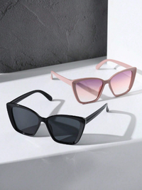 2 pièces de lunettes de soleil pour femmes, style coréen délicat œil de chat, mode douce, pour festivals de musique, photographie de rue, soirées à la plage et vacances