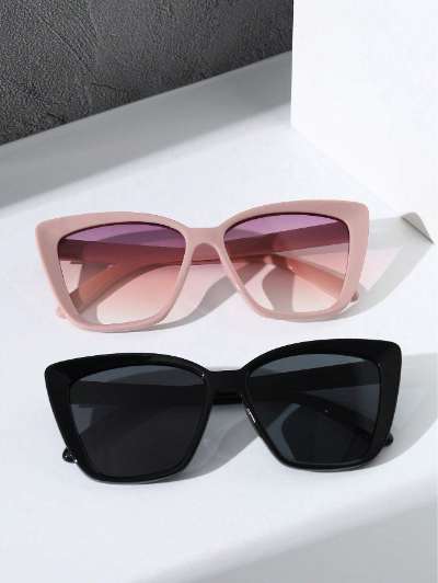 2 pièces de lunettes de soleil pour femmes, style coréen délicat œil de chat, mode douce, pour festivals de musique, photographie de rue, soirées à la plage et vacances