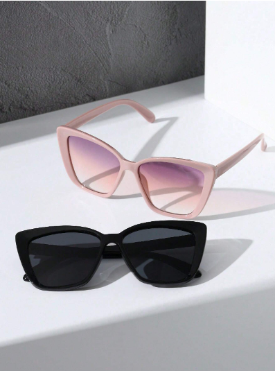 2 pièces de lunettes de soleil pour femmes, style coréen délicat œil de chat, mode douce, pour festivals de musique, photographie de rue, soirées à la plage et vacances