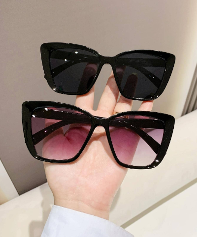 Ensemble de 2 pièces de lunettes de mode pour femmes en plastique, forme œil de chat