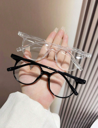 Ensemble de 2 paires de lunettes rondes unisexes à la mode avec verres transparents plats, adaptées pour la rentrée, la lecture, et un usage quotidien