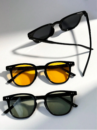 Ensemble de 3 lunettes de mode pour hommes à monture carrée avec rivets, accessoires décontractés pour un usage quotidien