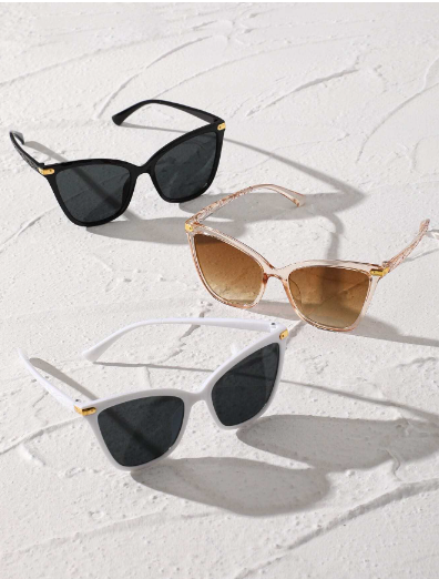 Ensemble de 3 pièces de lunettes de mode à monture en plastique