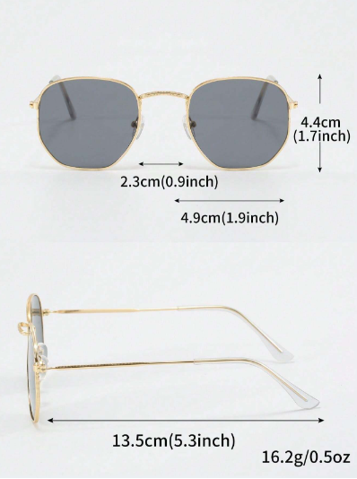 4pcs Lunettes de soleil pour hommes avec monture métallique de style pilote carré et géométrique, personnalité cool