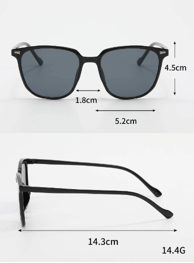 Ensemble de 4 pièces de lunettes de mode carrées classiques avec monture PC