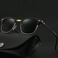 Lunettes de mode polarisées, demi-monture à la mode avec rivets, unisexes, rétro