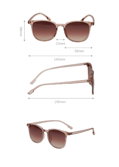 Lunettes de soleil à la mode avec étui zippé, lunettes décontractées pour la plage