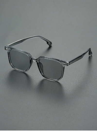 1 pièce de lunettes de mode pour hommes à monture carrée, verres gris, pour la vie quotidienne, la conduite et les accessoires de photos de rue