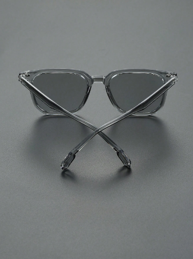 1 pièce de lunettes de mode pour hommes à monture carrée, verres gris, pour la vie quotidienne, la conduite et les accessoires de photos de rue