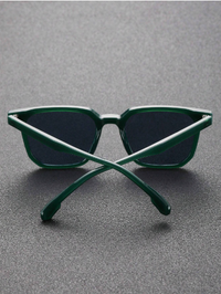 1 pièce de lunettes de mode classiques pour hommes, monture carrée en plastique vert, pour la conduite et les accessoires de vacances en plein air