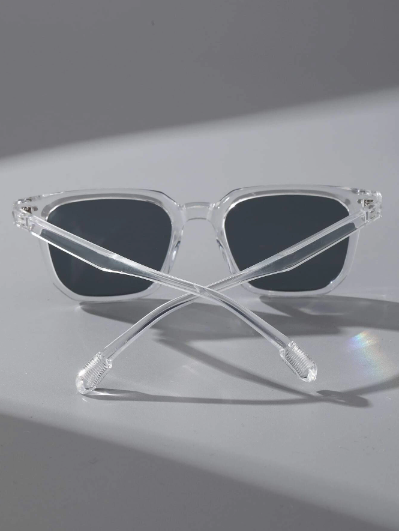 Lunettes de mode pour hommes avec décoration géométrique en plastique