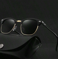 1 pièce de lunettes de mode polarisées, style tendance à demi-monture avec rivets, unisexes, rétro