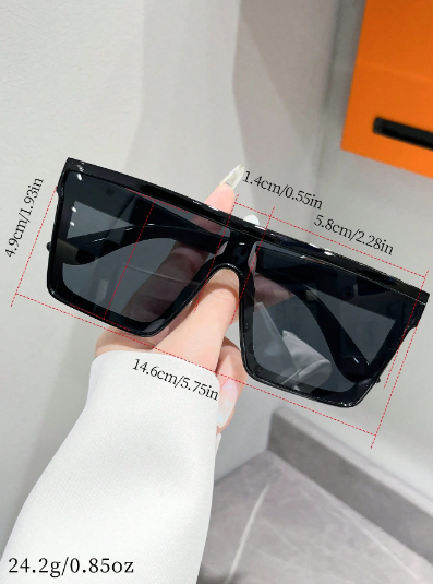 3 pièces Lunettes de mode à grand cadre carré en plastique